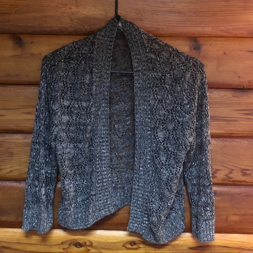 EUC Sparkled Open Half Sleeve Crop Cardigan - Picture 1 of 2